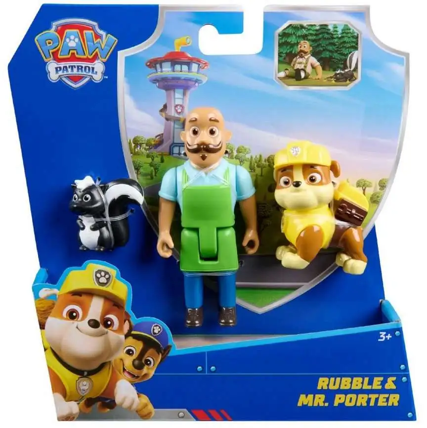 Paw Patrol Rubble & Mr. Porter Figure 3-Pack [with Skunk]