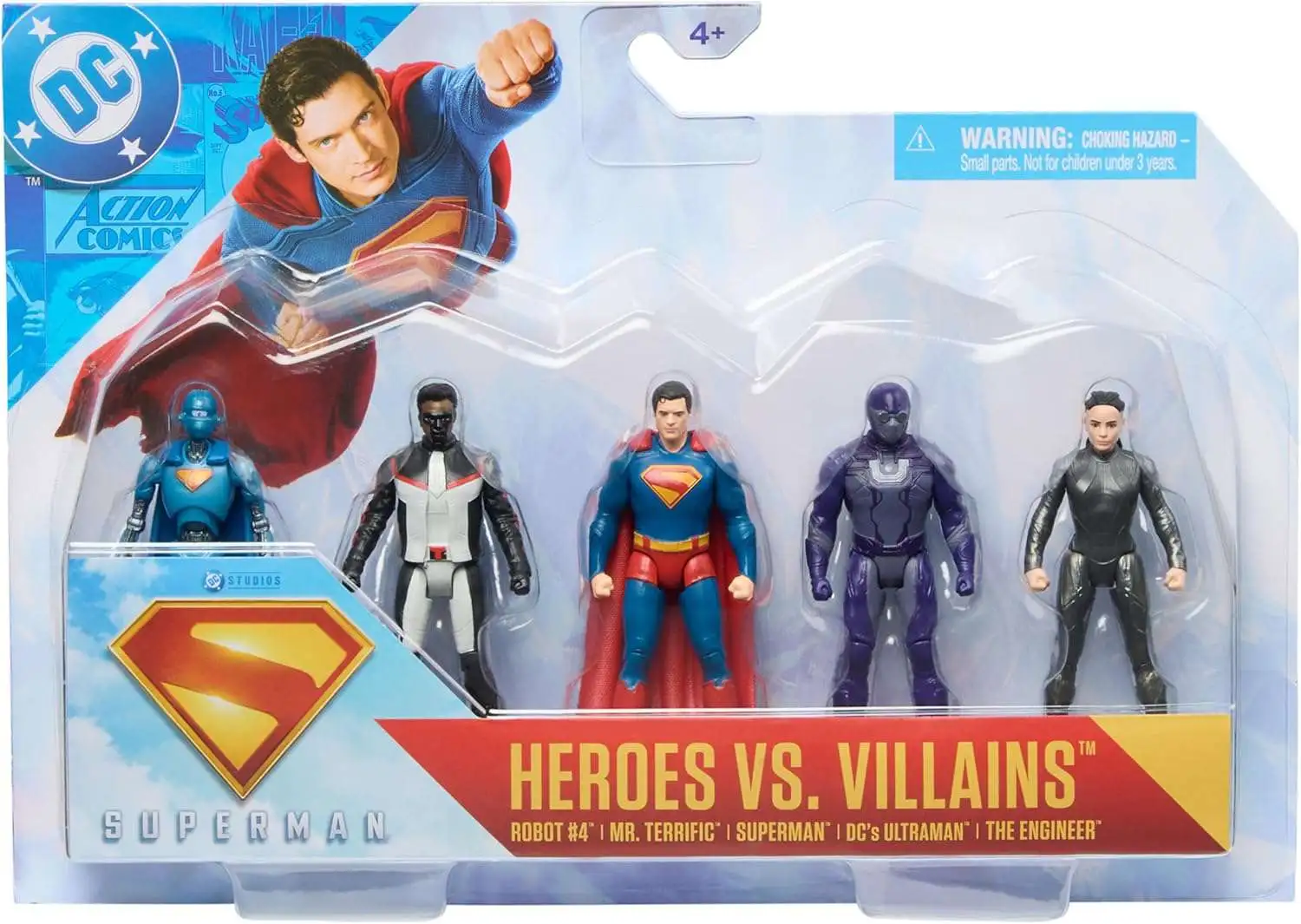 DC Superman Movie Heroes vs Villains Action Figure [Robot #4, Mr. Terrific, Superman, Ultraman & The Engineer]