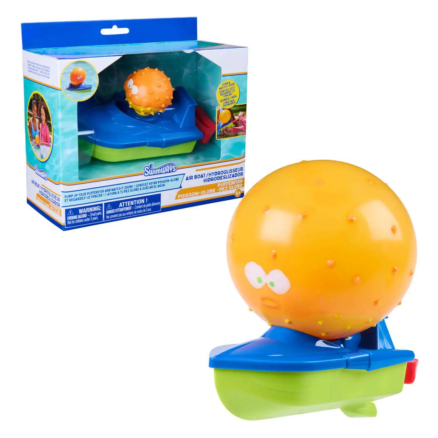 Swimways Air Boat Pufferfish Pool Toy