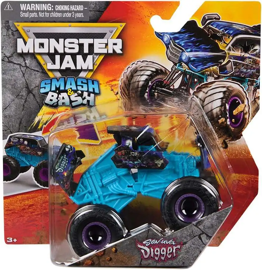 Monster Jam Smash & Bash Son-Uva Digger Diecast Car