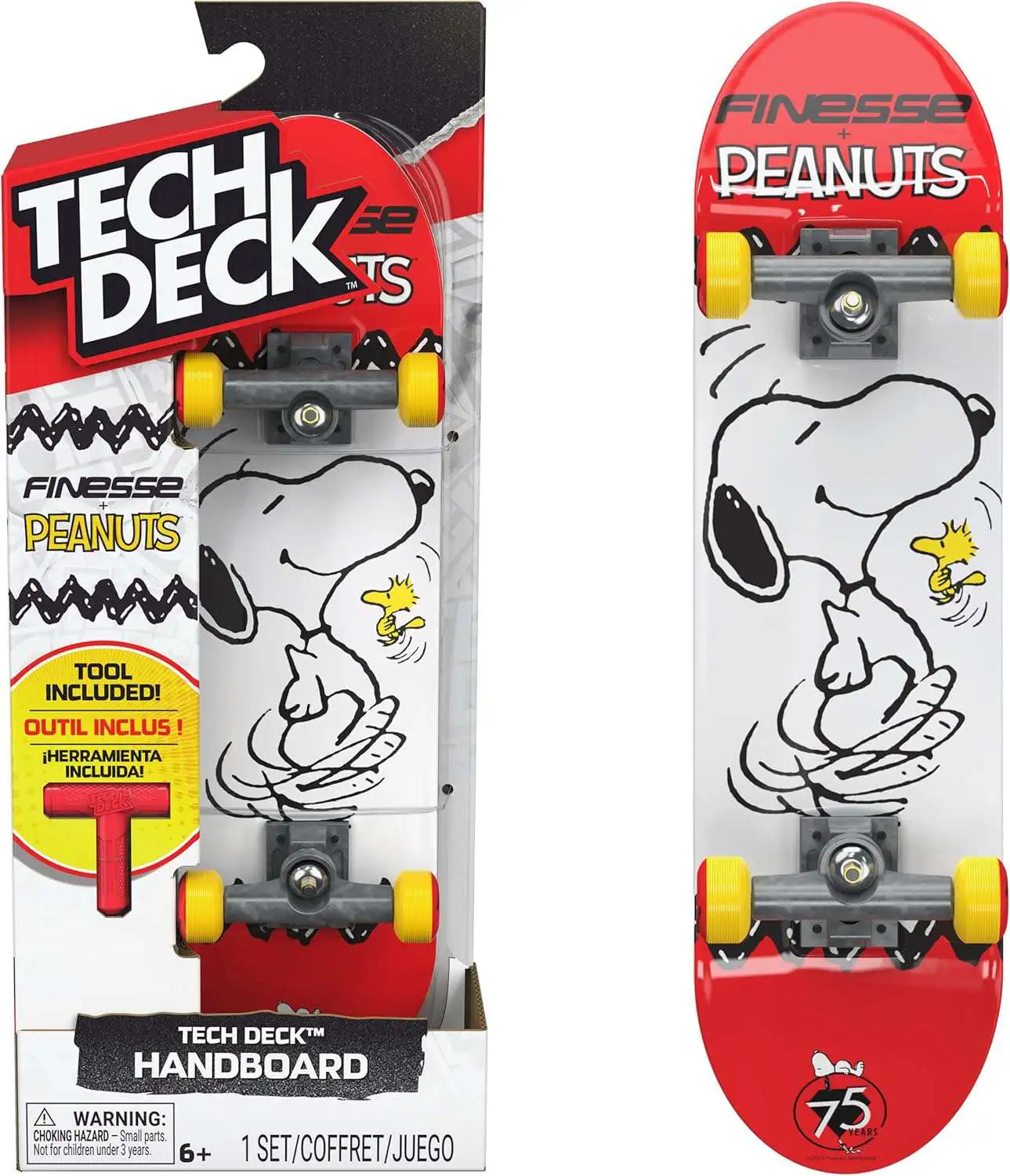 Tech Deck Finesse Peanuts Handboard Spin Master - ToyWiz