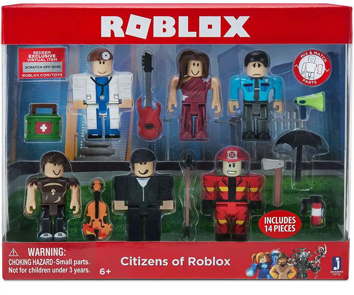 6 Bonecos Roblox Citizans of Roblox com 8 acessórios Jazwares