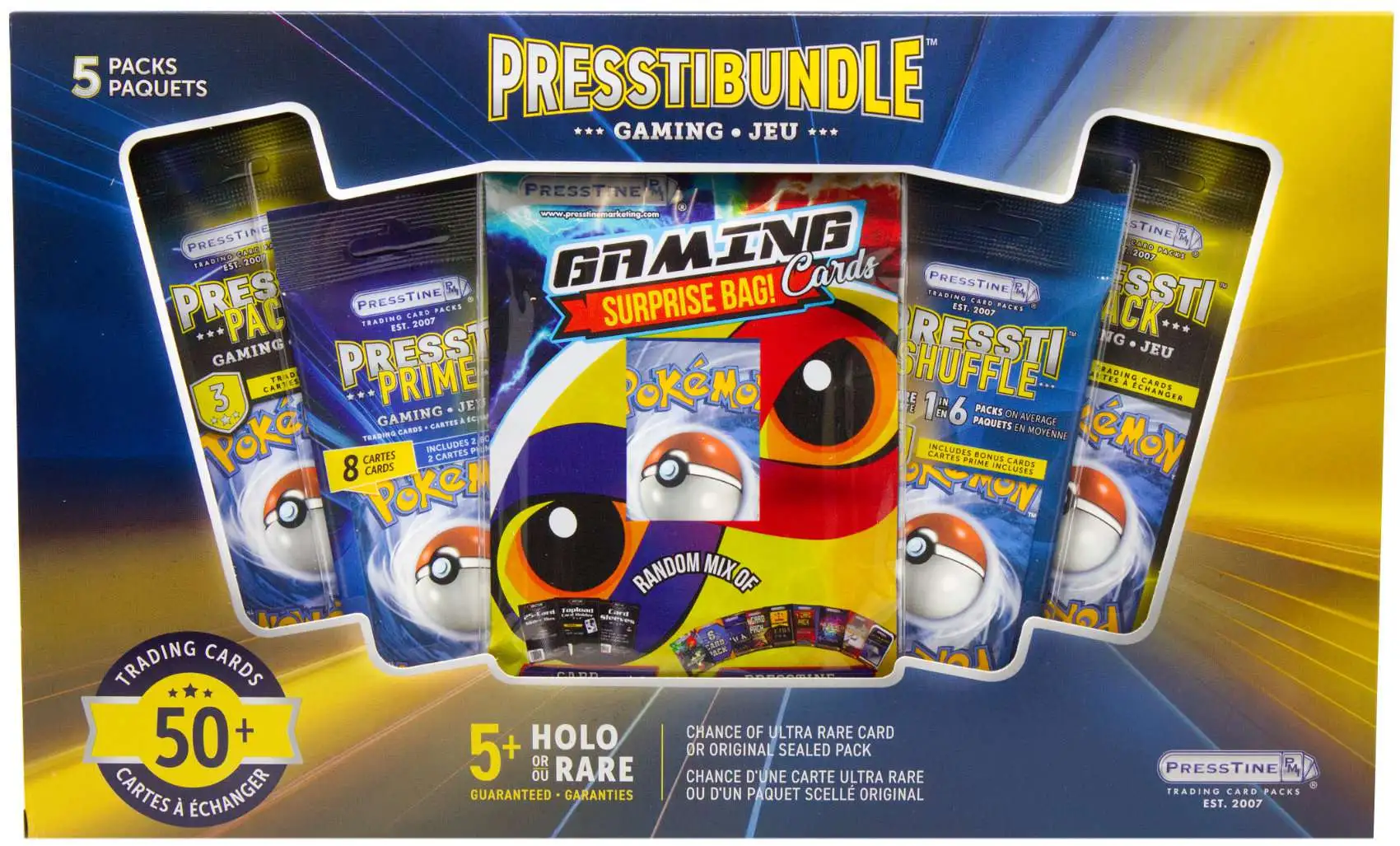 Pokemon Gaming Presstibundle Trading Card Bundle [50+ Cards]