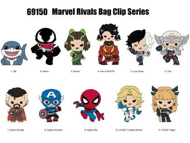 Marvel 3D Figural Foam Bag Clip Marvel Rivals Series 1 Mystery