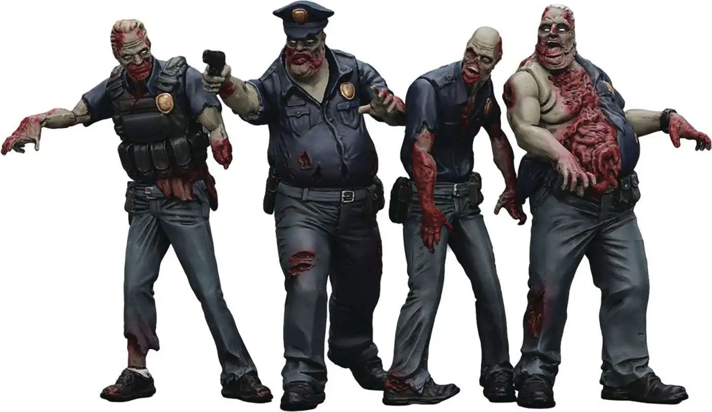Dark Source Male Police Zombies 125 Action Figure 4-Pack Joy Toy