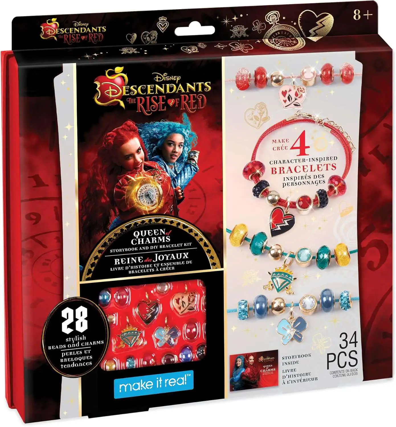 Disney Descendants 4: The Rise of Red Queen of Charms Storybook & DIY Bracelet Kit