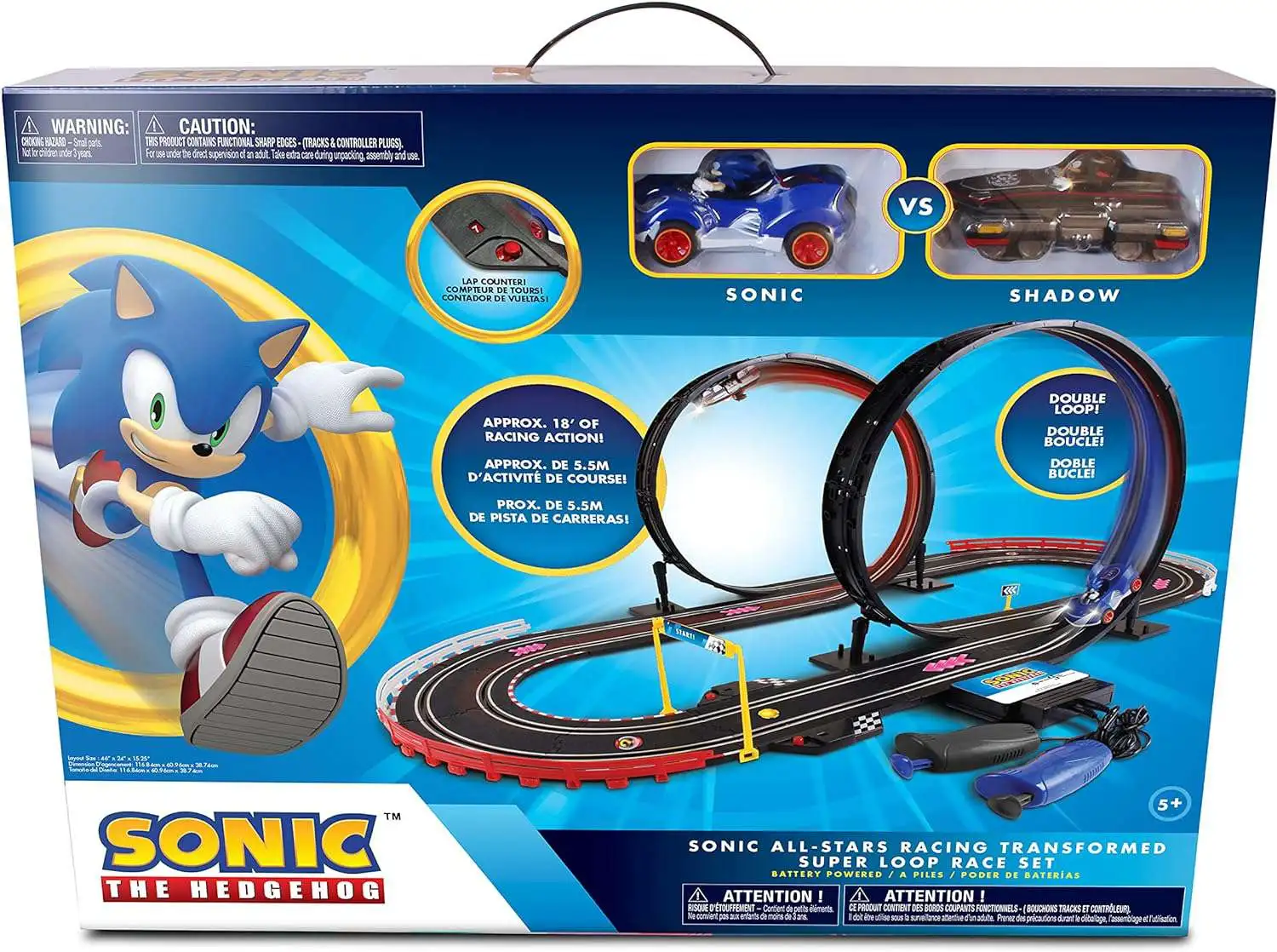 Sonic The Hedgehog All-Stars Racing Transformed Super Loop Slot Car Race Set [Sonic vs Shadow]