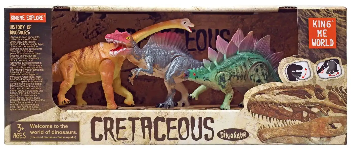 Cretaceous Dinosaur Brachiosaurus, Stegosaurus & Spinosaurus Action Figure 3-Pack [Version 1]