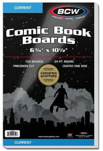 Comic Supplies Current 6 3/4-Inch x 10 1/2-Inch Comic Book Boards [100 Count]