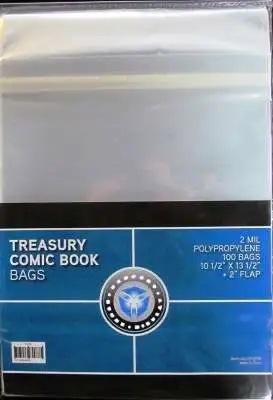 Comic Supplies Resealable Treasury Size 10-1/2" X 13-1/2" Comic Bags [100 Pack]