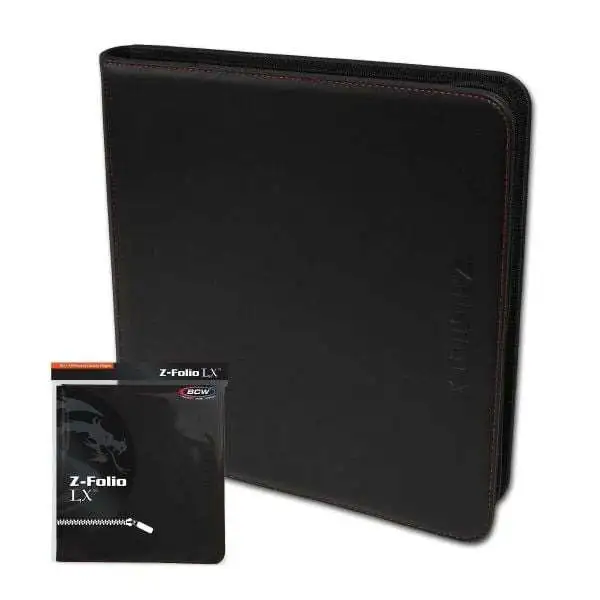 BCW Z-Folio LX - Black Card Supplies [12 pocket Double Pages]