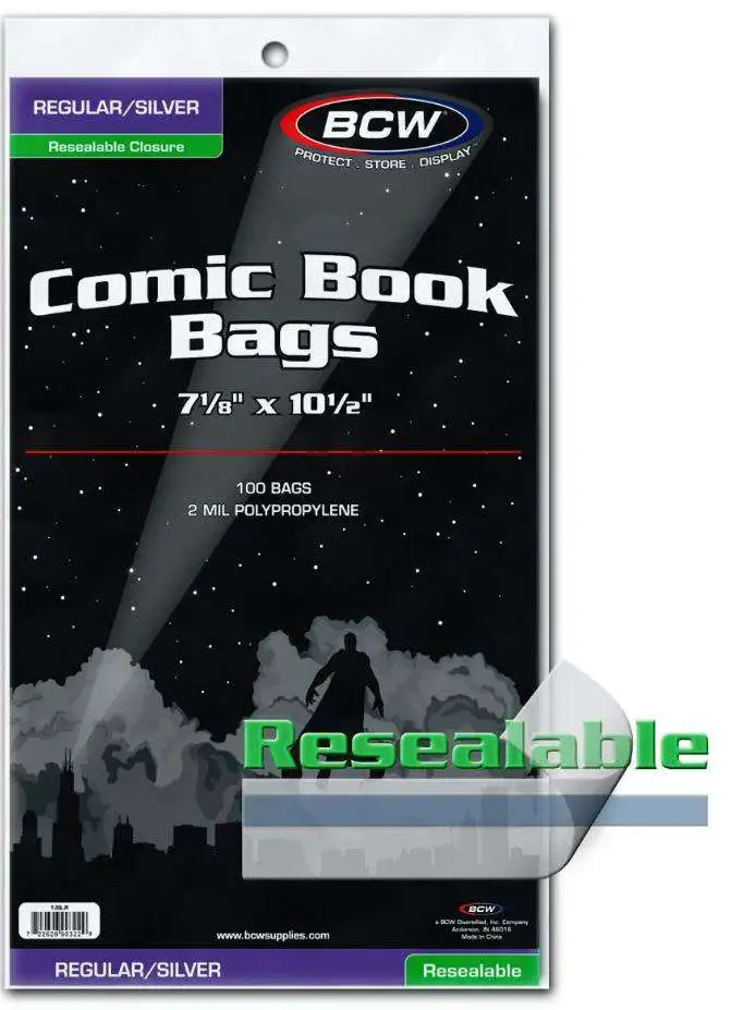 Regular/Silver Comic Bags [Resealable]
