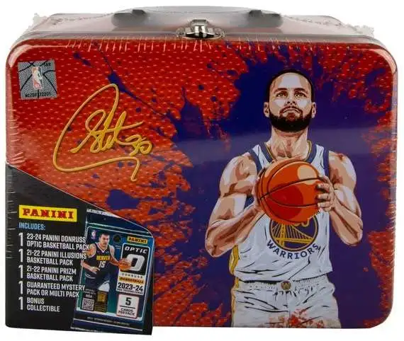 NBA Golden State Warriors Panini Stephen Curry Trading Card COLLECTOR LUNCH Tin