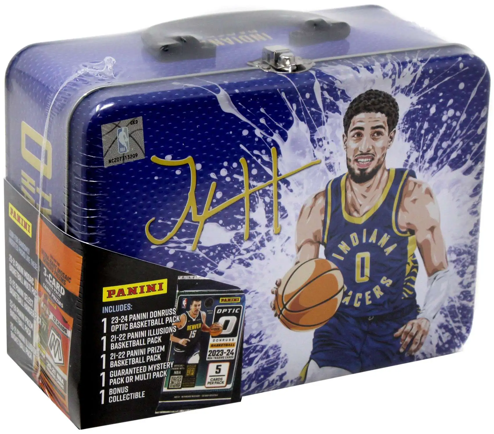 NBA Indiana Pacers Panini Tyrese Haliburton Trading Card COLLECTOR LUNCH Tin