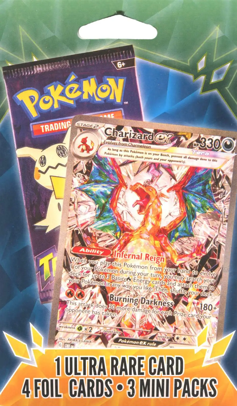 Pokemon Mystery HANGER Pack [1 Ultra Rare Card, 4 Foil Cards & 3 Mini Packs]