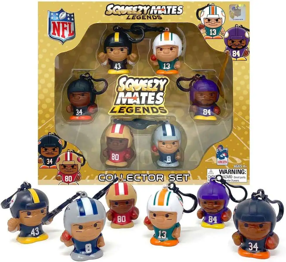 NFL Squeezy Mates Football Legends Series 1 Collector Set 6-Pack