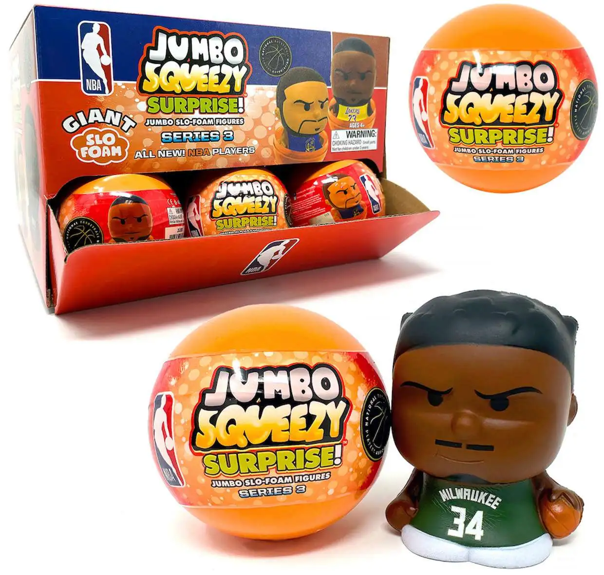 NBA JUMBO Squeezy Surprise Basketball Series 3 Mystery Box 18 Packs ...