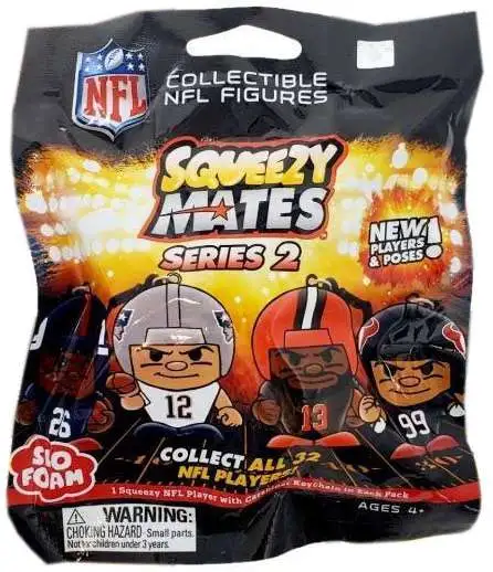 NFL Squeezy Mates Series 2 Football Mystery Pack 1 RANDOM Slo Foam ...