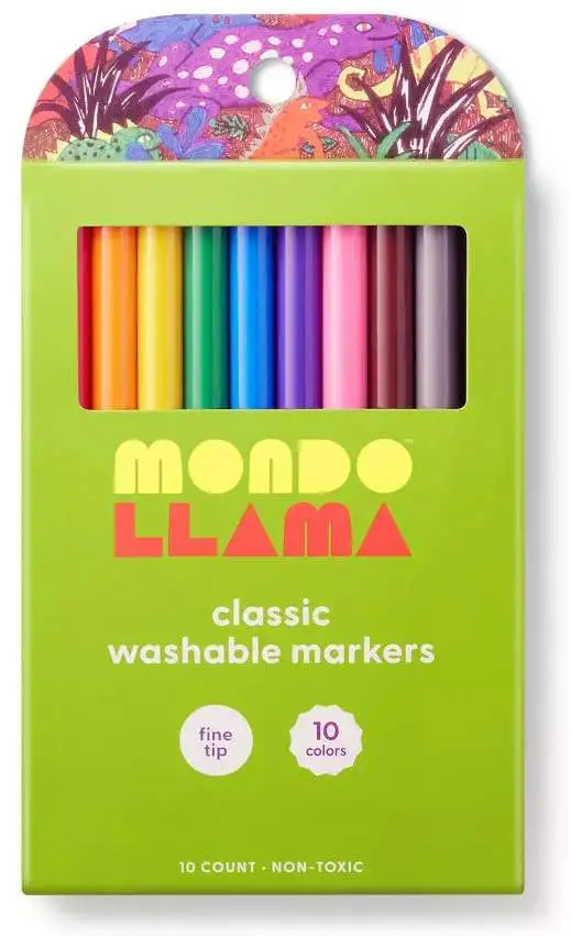 Mondo Llama Classic Washable Markers 10-Pack [Fine Tip]