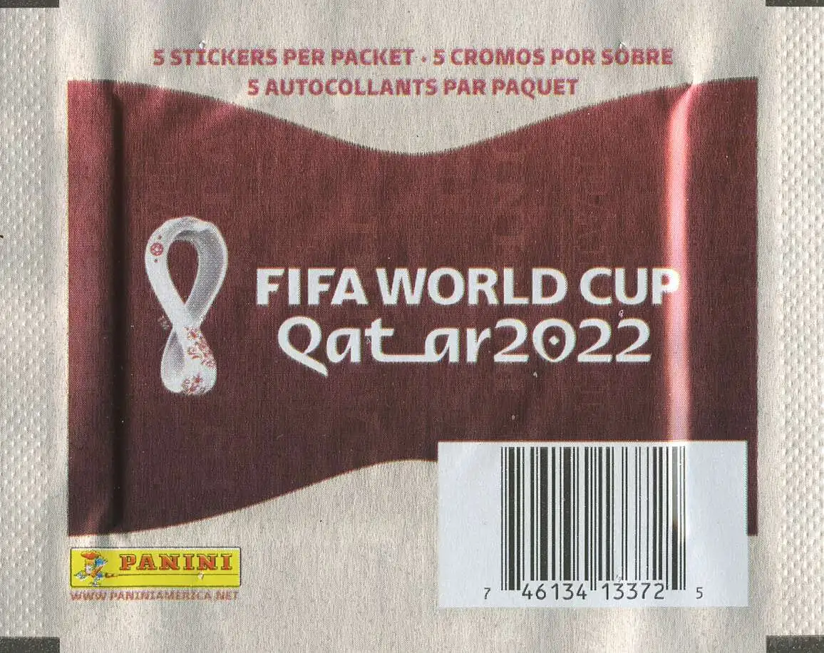 FIFA World Cup Panini 2022 Qatar Soccer Sticker Pack 5 Stickers