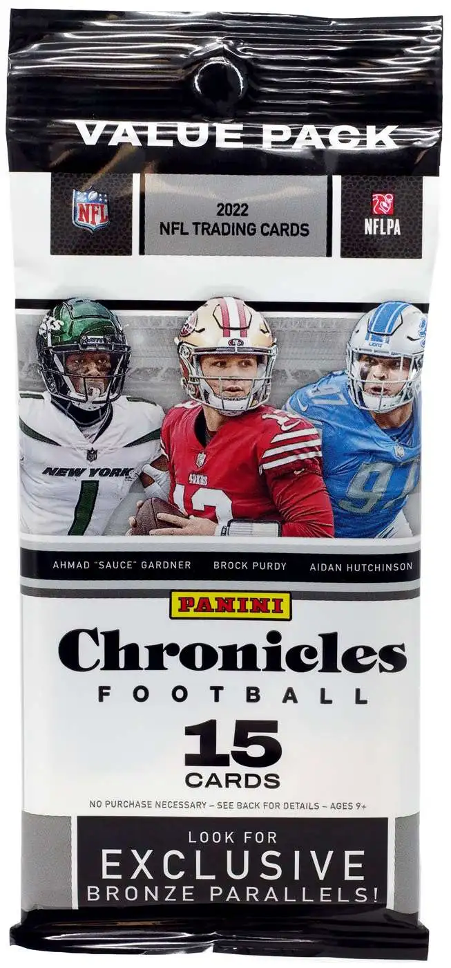 NFL Panini 2022 Chronicles Football Trading Card VALUE Pack 15 Cards