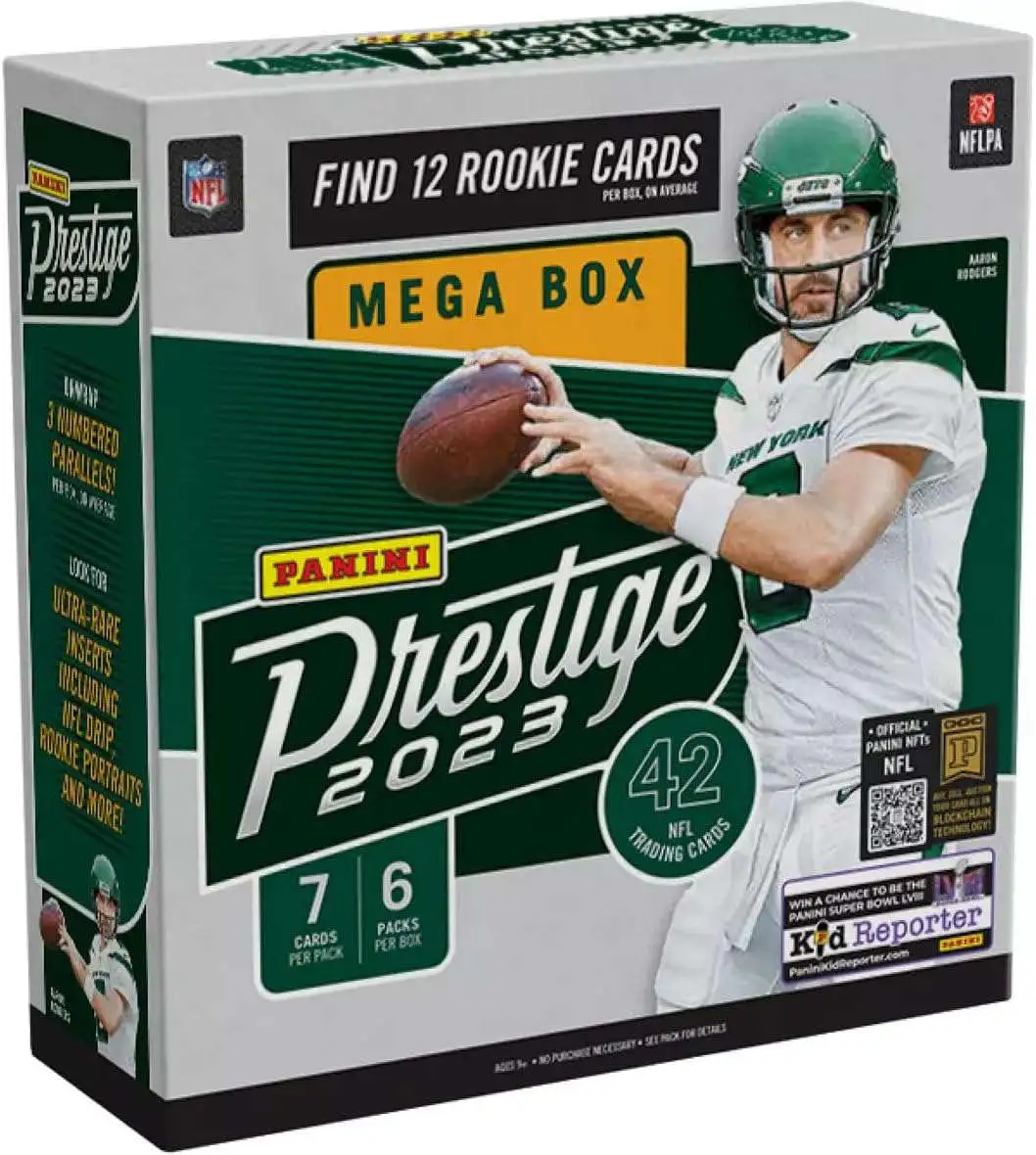 NFL Panini 2023 Prestige Football Trading Card MEGA Box 6 Packs, Find