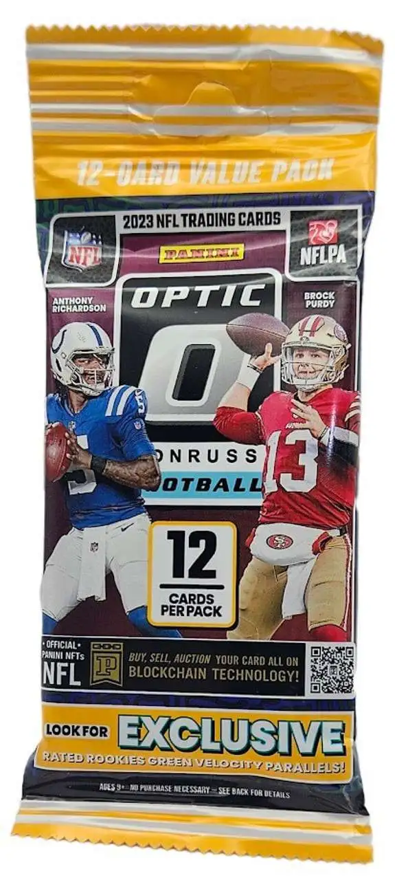 NFL Panini 2023 Donruss Optic Football Trading Card VALUE Pack [12 Cards]