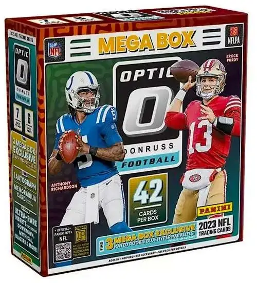 NFL Panini 2023 Donruss Optic Football Trading Card MEGA Box [6 Packs]