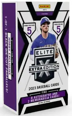 MLB Panini 2023 Elite Extra Edition Baseball Trading Card HOBBY Box [5 Packs, 8 Autographs & 2 Memorabilia Cards]
