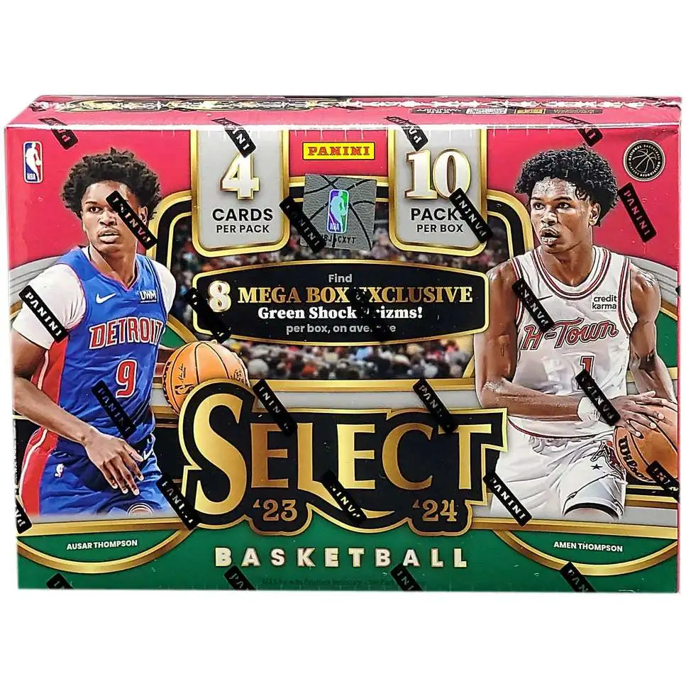 NBA Panini 2023-24 Select Basketball Trading Card HOBBY MEGA Box [10 Packs, Green Shock Prizms!]