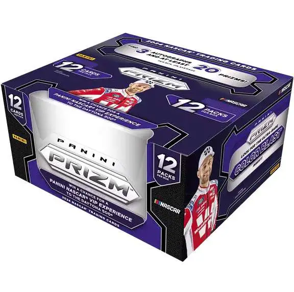 NASCAR Panini 2024 Prizm Racing Trading Card HOBBY Box [12 Packs, 3 Autographs & 22 Base Prizms!]
