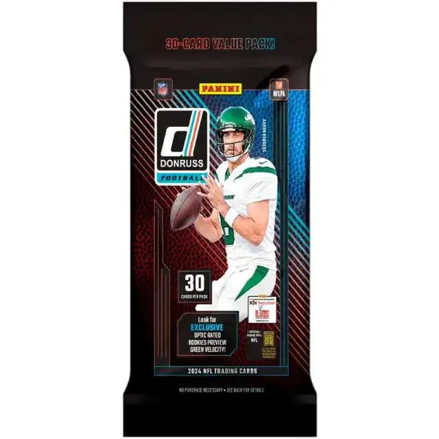 NFL Donruss 2024 Football Trading Card VALUE Pack [30 Cards]