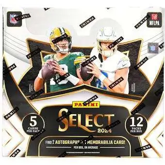 NFL 2024 Panini Select Football Trading Card HOBBY Box [12 Packs, 2 Autographs!]