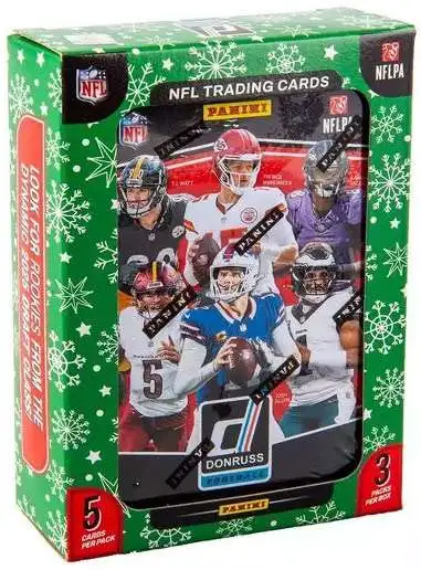 NFL 2025 Donruss Football Trading Card HOLIDAY COLLECTOR Tin [3 Packs, Version 2]