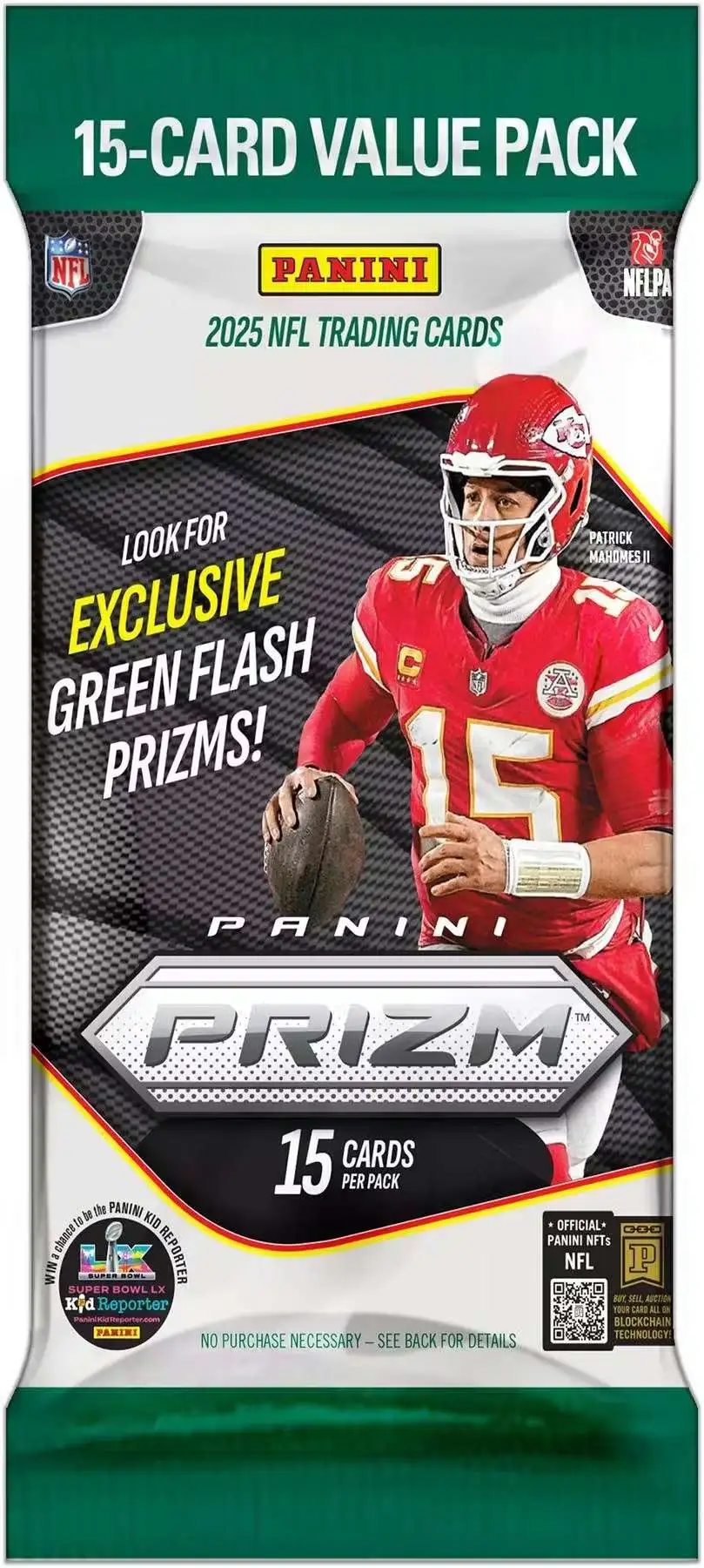NFL Panini 2025 Prizm Football Trading Card VALUE Pack [15 Cards]