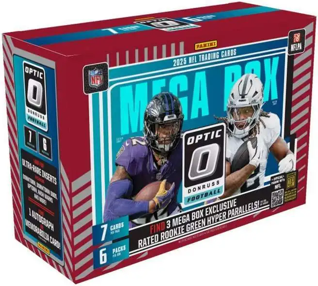 NFL Panini 2025 Donruss Optic Football Trading Card MEGA Box 6