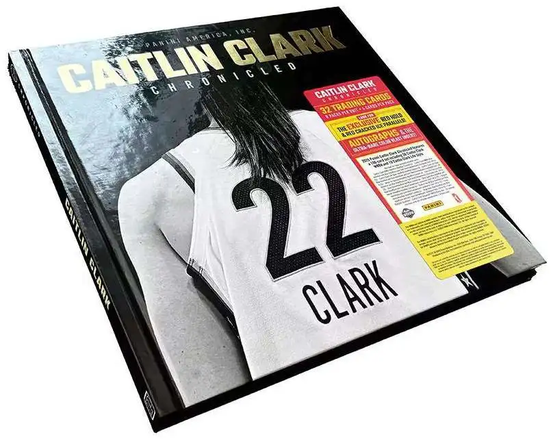 WNBA Panini 2025 Caitlin Clark Chronicled Exclusive Trading Card Collection & Keepsake [8 Packs (32 Cards), Red Halo & Red Cracked Ice Parallels]