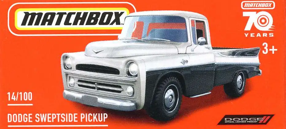 Matchbox Drive Your Adventure Dodge Sweptside Pickup Diecast Car [Black]