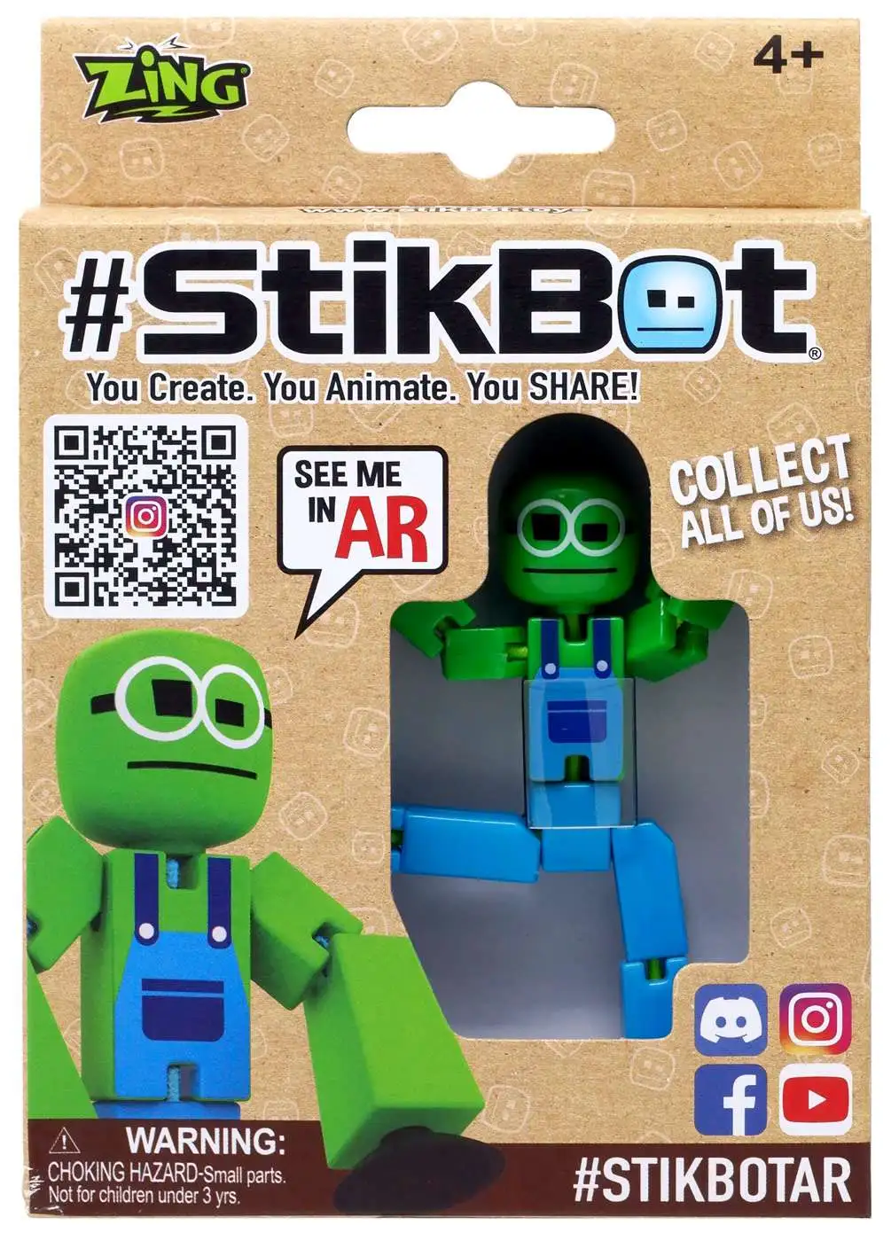 Stikbot Pets Series 1 StikCat Figure [Green] 