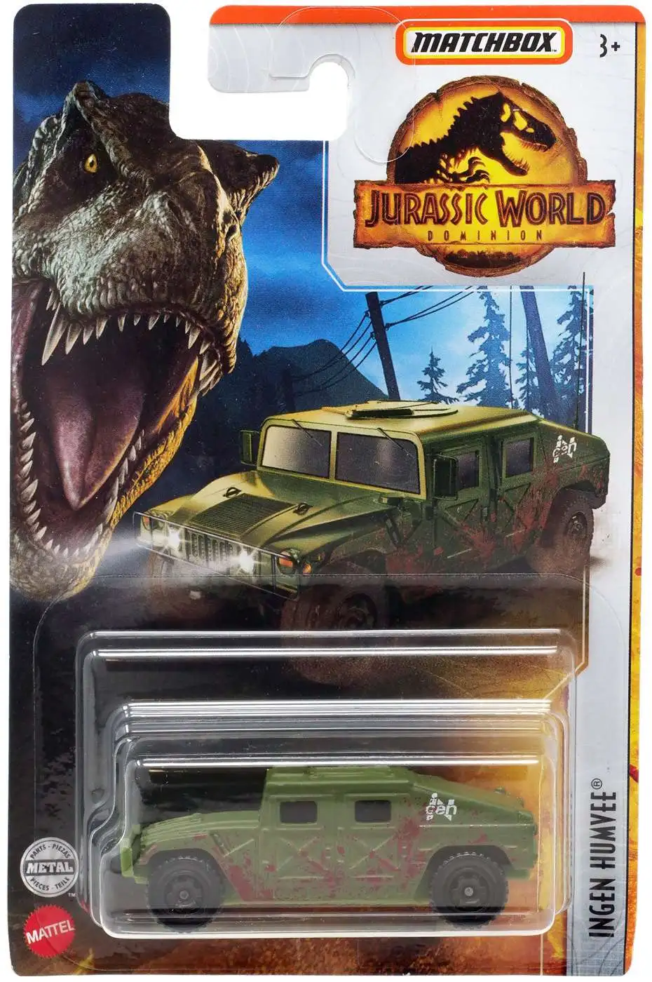 Jurassic World Dominion Matchbox Ingen Humvee Diecast Car