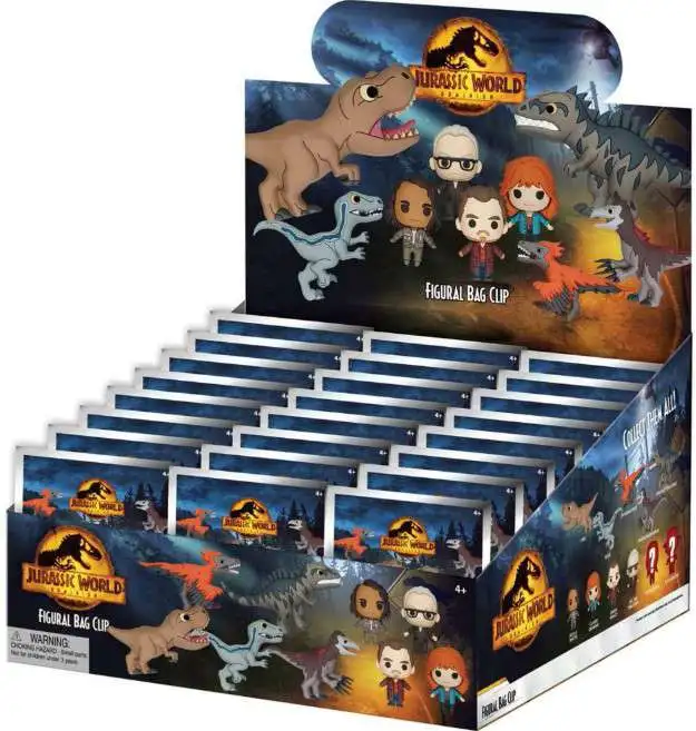Jurassic World 3D Figural Foam Bag Clip Dominion Mystery Box [24 Packs]