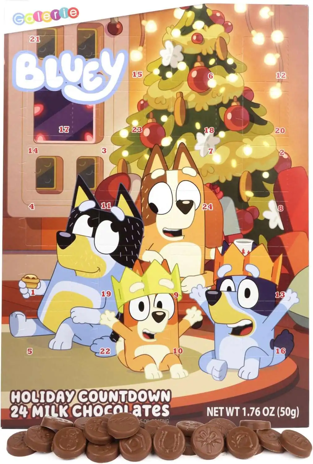 Bluey 2025 Holiday Countdown Advent Calendar [24 Milk Chocolates]