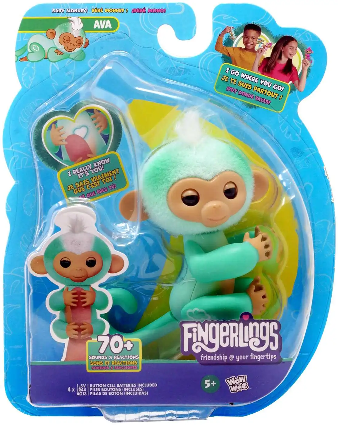  Fingerlings 2023 NEW Interactive Baby Monkey Reacts to Touch –  70+ Sounds & Reactions – Charli (Purple) : Toys & Games