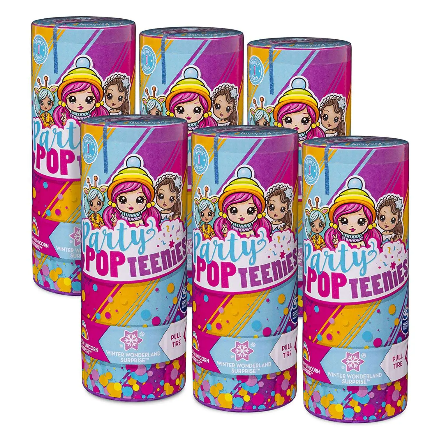Series 1 Lot of 6 Party POPTEENIES Brand New Sealed Surprise Poppers 