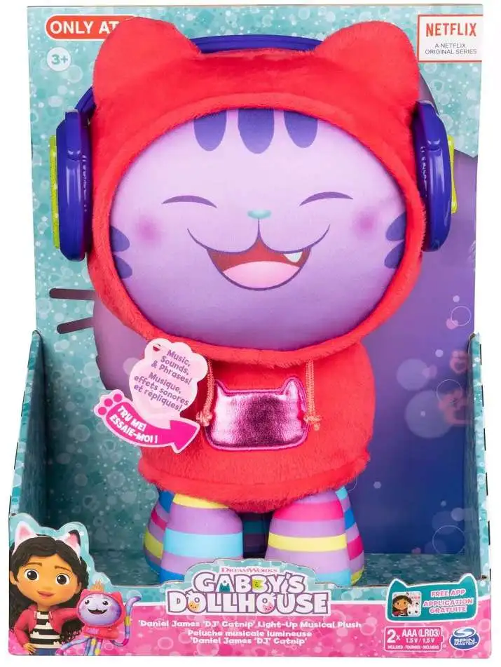 GABBY'S DOLLHOUSE DJ Catnip Light Up Musical Plush Sings Phrases NEW 2023