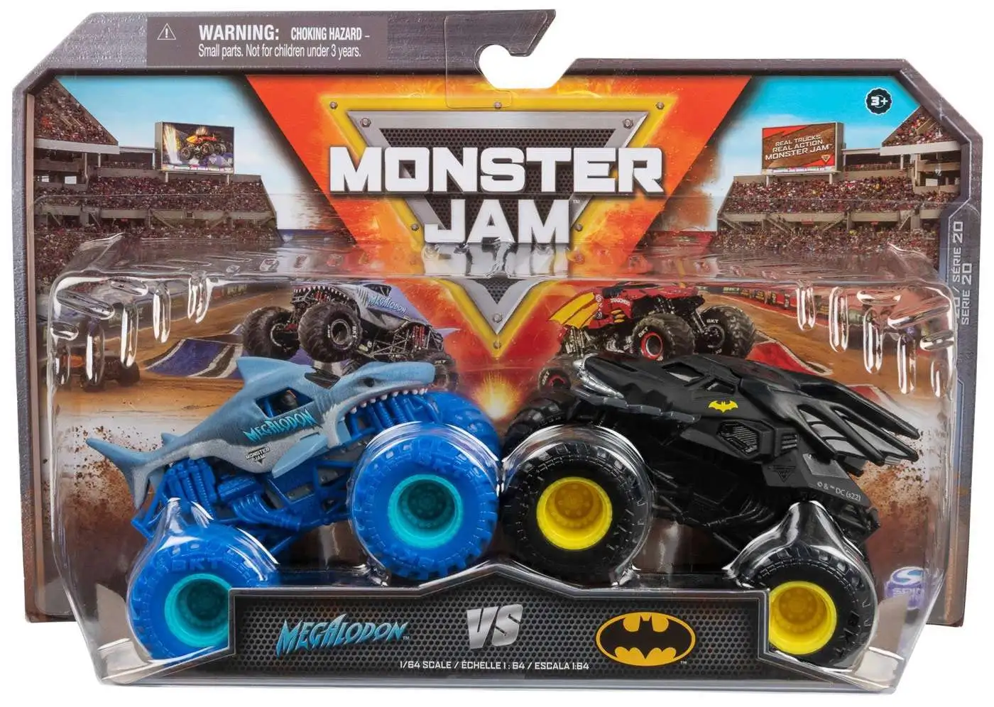 Monster Jam Official 1:64 Megalodon 4 Pack Monster Trucks