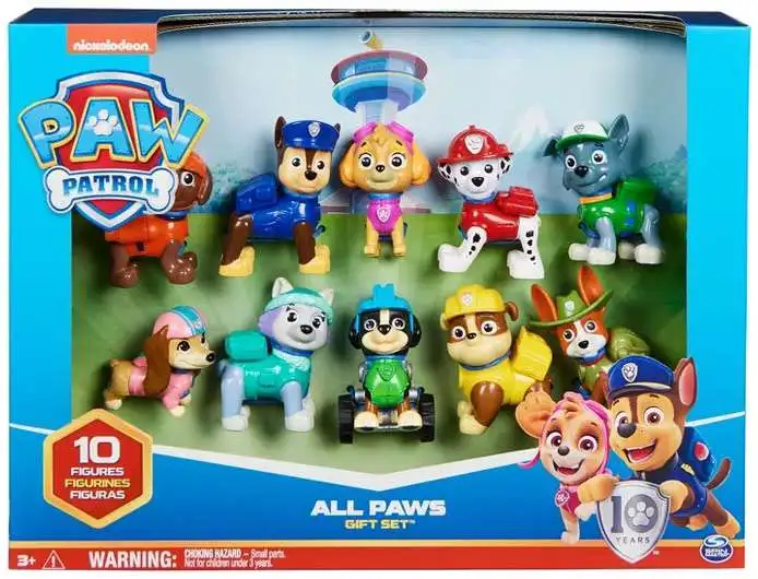 boom Godkendelse menneskelige ressourcer Paw Patrol 10th Anniversary All Paws Figure 10-Pack Chase, Marshall, Rocky,  Rubble, Zuma, Skye, Everest, Tracker, Rex Liberty Spin Master - ToyWiz