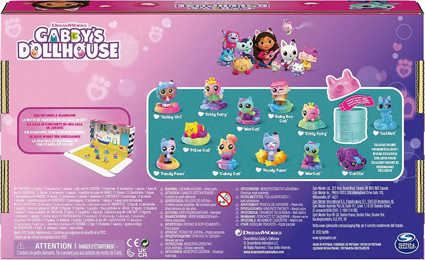 Gabbys Dollhouse Gabby, Pandy Paws, Baby Box Cat, MerCat, Kitty Fairy,  Cakey Cat CatRat 7-Piece Deluxe Figure Set Spin Master - ToyWiz