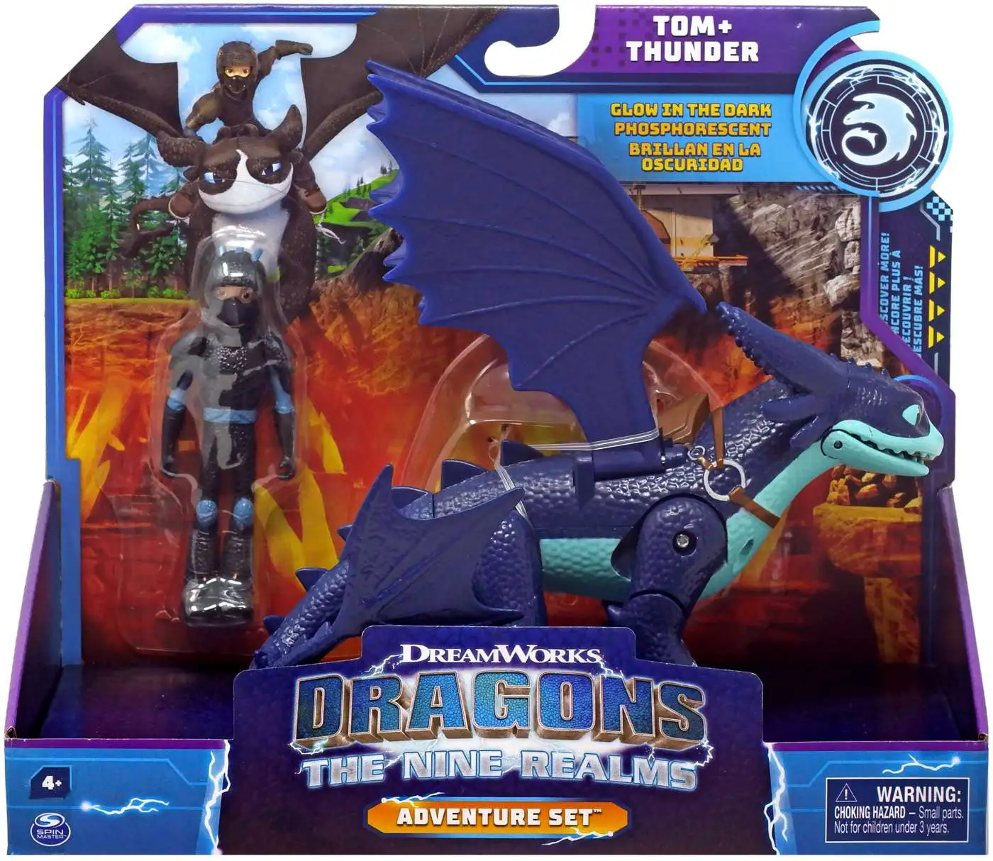 Dragons The Nine Realms Adventure Set Tom Thunder Action Figure Purple ...