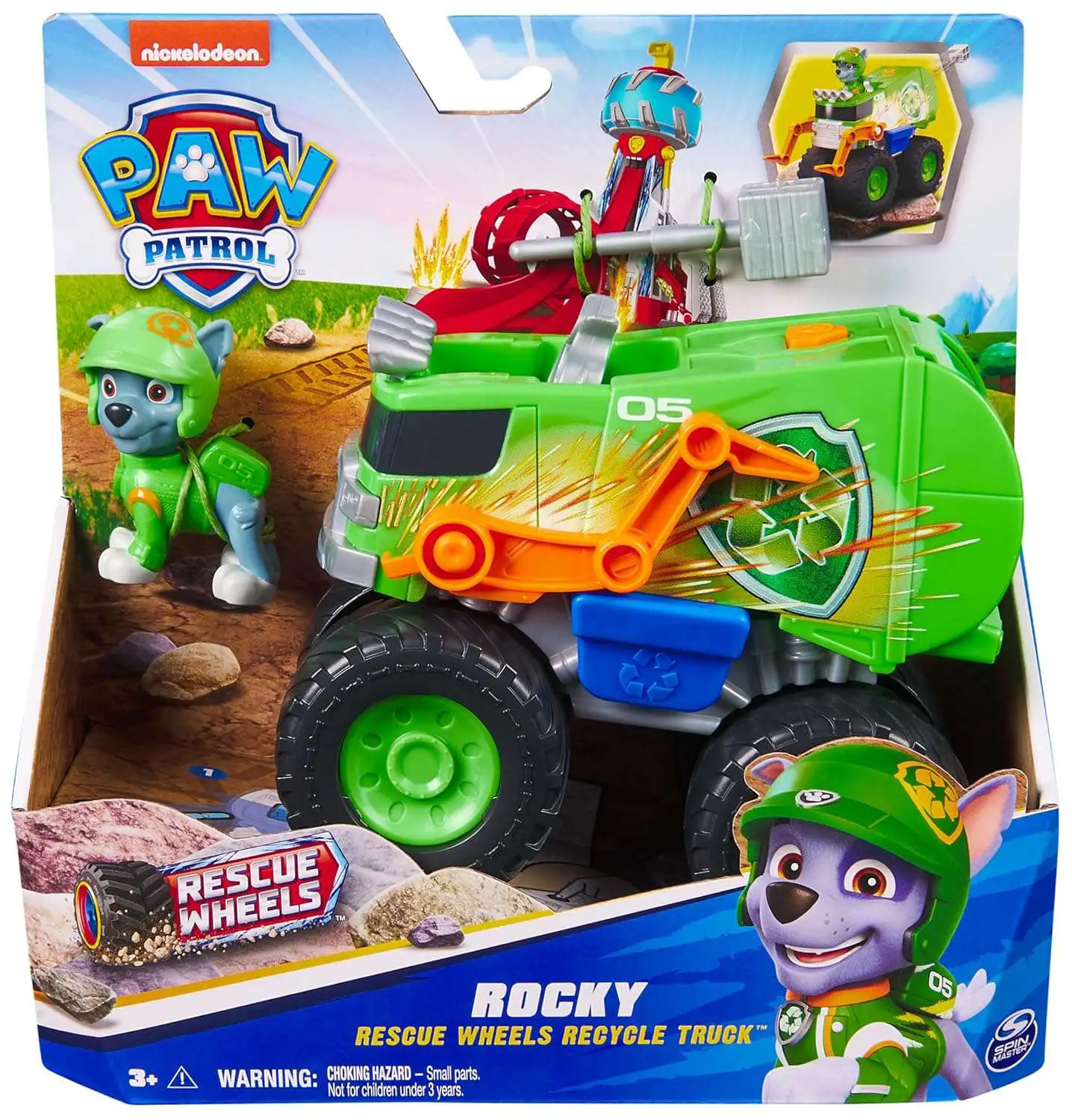 Paw Patrol Rocky Rescue Wheels Recycle Truck Vehicle & Figure